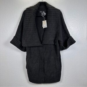 Barefoot Dreams Women's Cozytwist
Short Sleeve Sweater Coat Carbon Size L